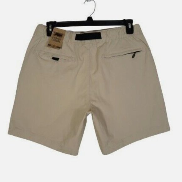 Foundry Everyday Casual Comfort Stretch Pale Khaki mens Belted Shorts Size 2XL - Picture 2 of 7